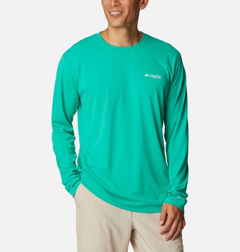 Green Columbia PFG Zero Rules Long Sleeve Men\'s T-Shirt | 25716DZVS