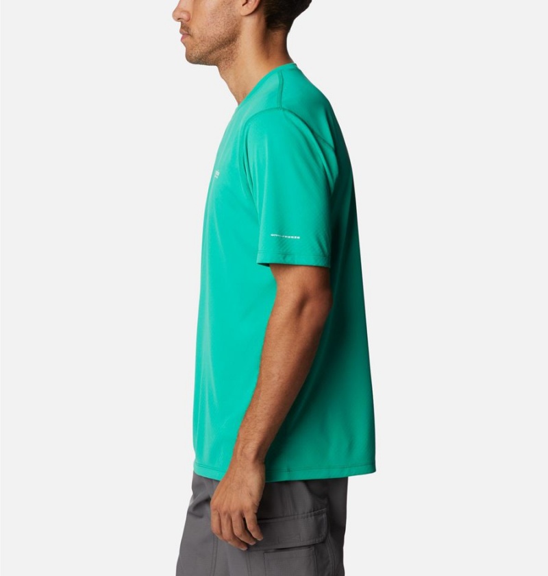 Green Columbia PFG Zero Rules Short Sleeve Men's T-Shirt | 41370PWNQ