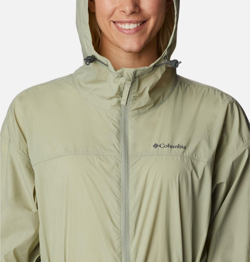 Green Columbia Parkette Long Wind Jacket Women's Windbreaker | 18935AMIO