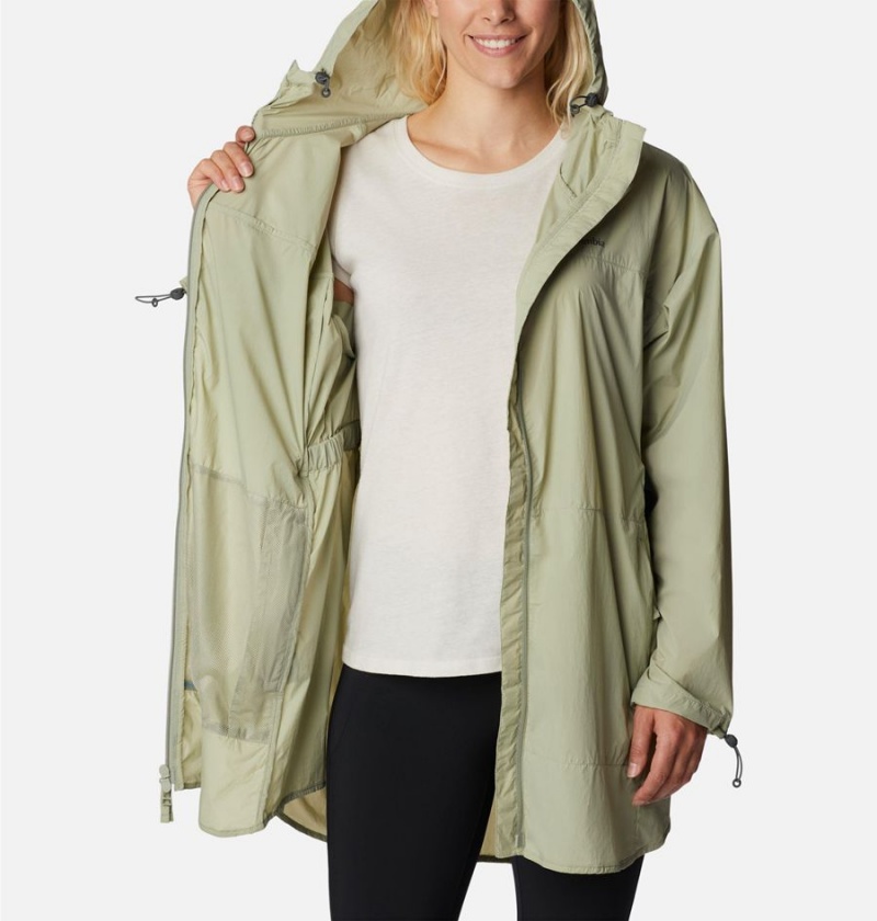 Green Columbia Parkette Long Wind Jacket Women's Windbreaker | 18935AMIO