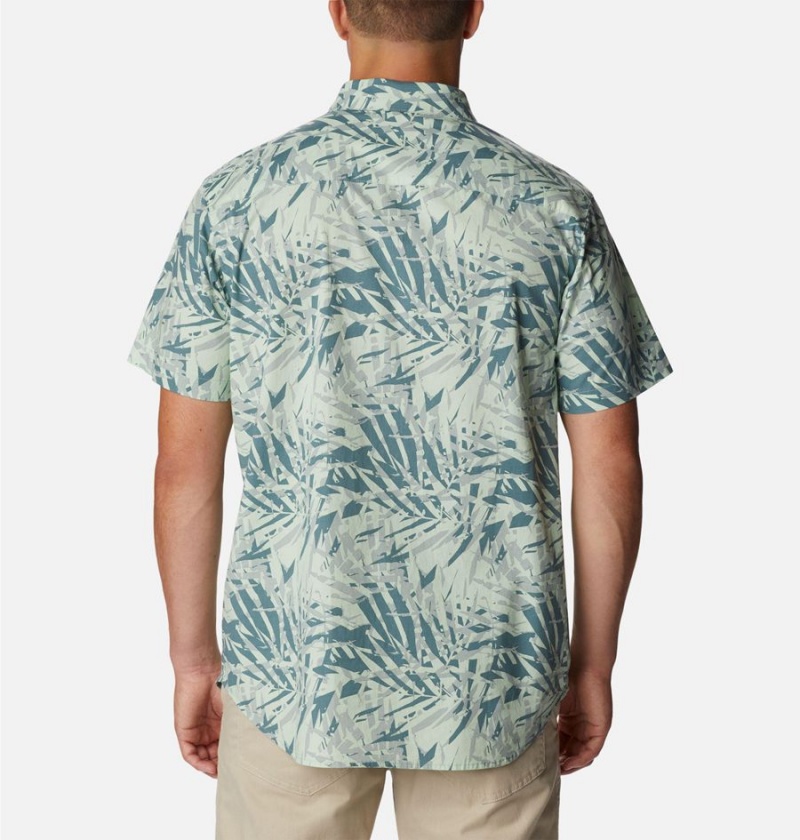 Green Columbia Rapid Rivers Printed Short Sleeve Men's Shirt | 12638AMYD