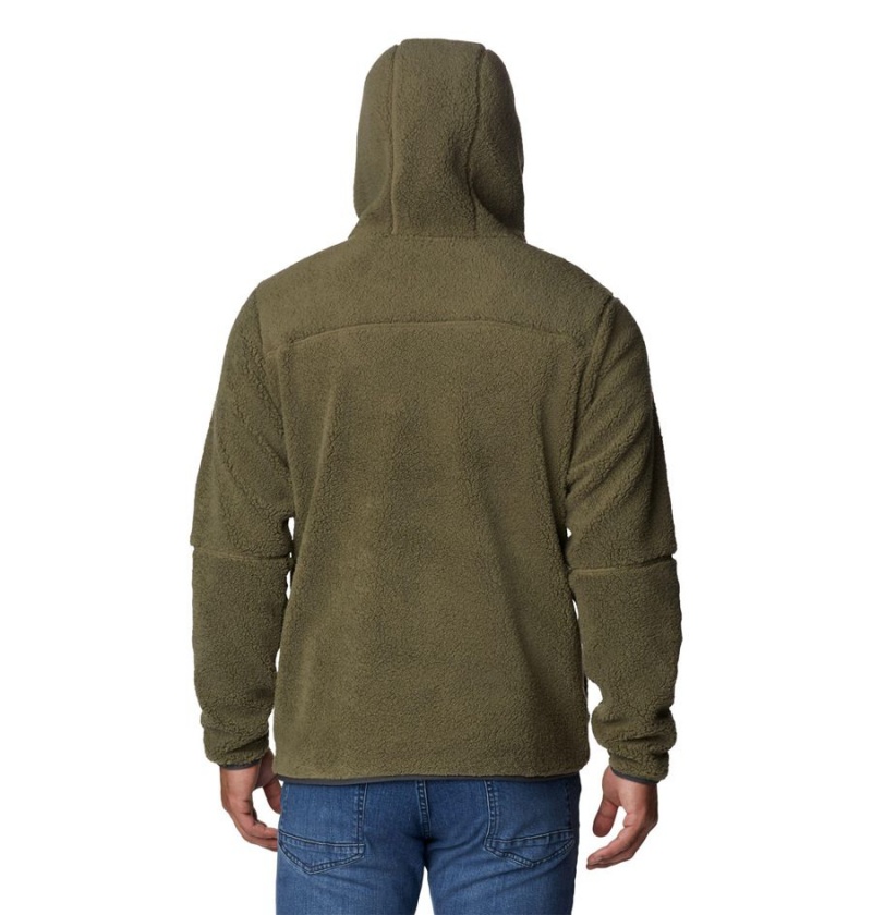 Green Columbia Rugged Ridge III Sherpa Pullover Men's Hoodie | 74890KVQL