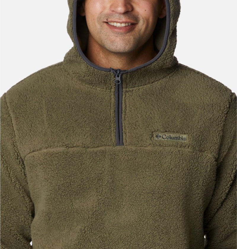 Green Columbia Rugged Ridge III Sherpa Pullover Men's Hoodie | 74890KVQL