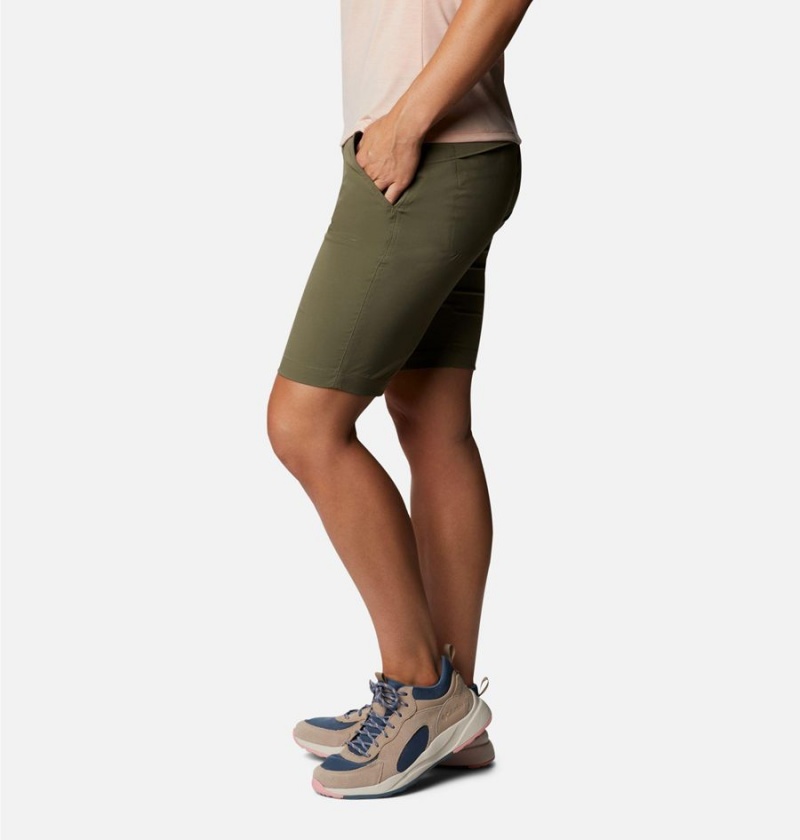 Green Columbia Saturday Trail Long Women's Shorts | 34980PYGJ