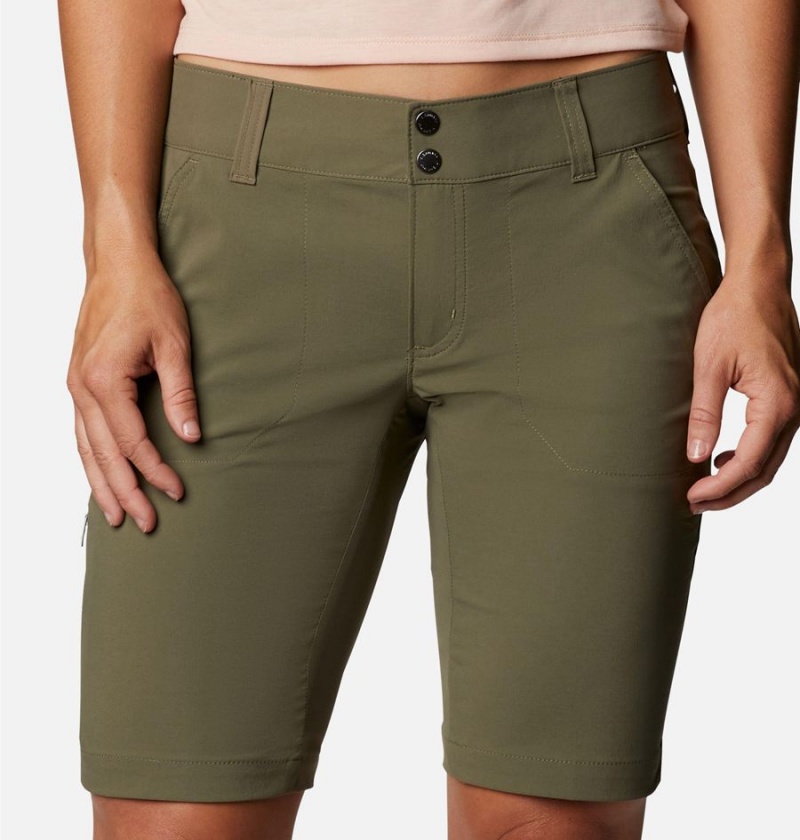 Green Columbia Saturday Trail Long Women's Shorts | 34980PYGJ