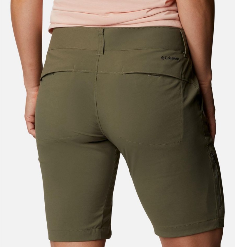 Green Columbia Saturday Trail Long Women's Shorts | 34980PYGJ