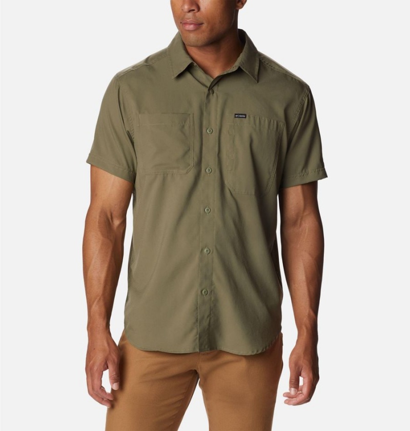 Green Columbia Silver Ridge UtilityLite Short Sleeve Men\'s Shirt | 23508YMVQ