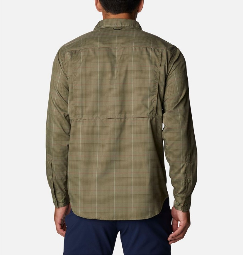 Green Columbia Silver Ridge Utility Lite Plaid Long Sleeve Men's Shirt | 09361NCEK