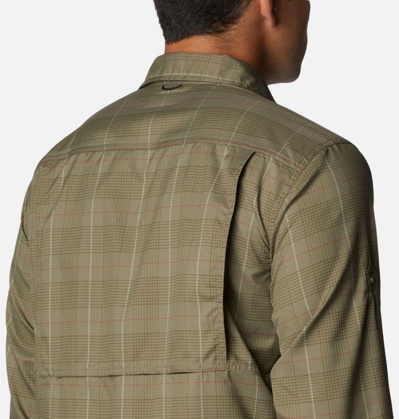 Green Columbia Silver Ridge Utility Lite Plaid Long Sleeve Men's Shirt | 09361NCEK