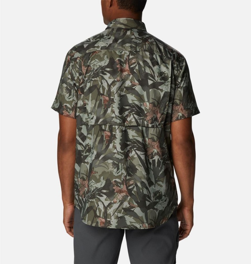 Green Columbia Silver Ridge Utility Lite Novelty Short Sleeve Men's Shirt | 10365AIZH