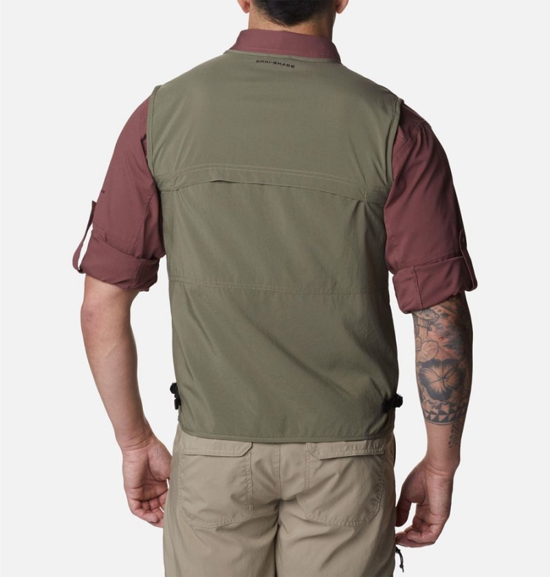 Green Columbia Silver Ridge Utility Men's Vest | 81364AGOQ