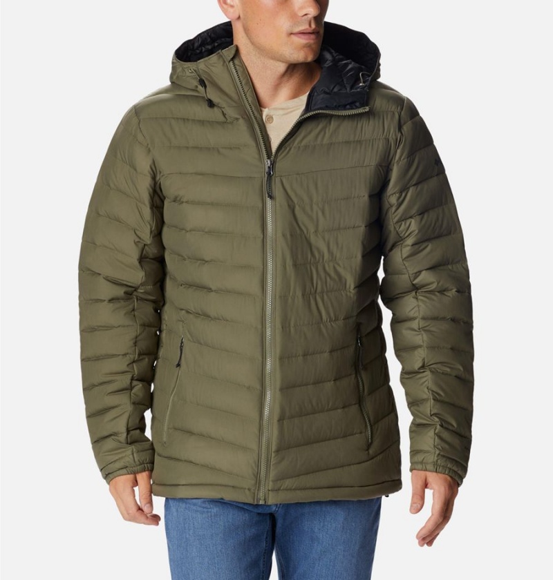 Green Columbia Slope Edge Hooded Insulated Men\'s Puffer Jacket | 41068SMLX