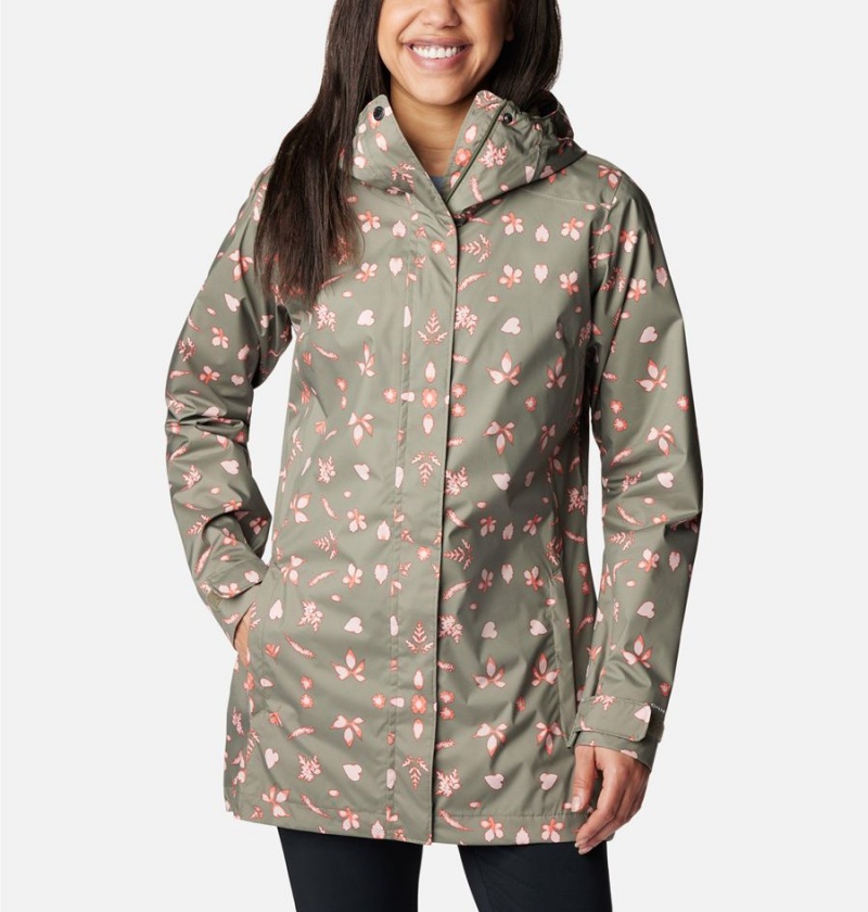 Green Columbia Splash A Little II Women\'s Rain Jacket | 82167XGCW