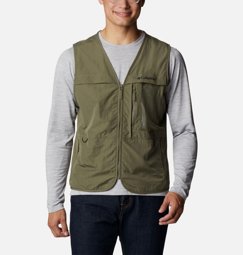 Green Columbia Spring Canyon Wind Interchange Men's Vest | 28194LCKT