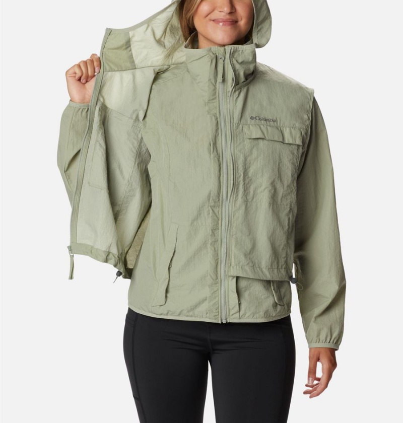 Green Columbia Spring Canyon Wind Interchange Women's 3 In 1 Jackets | 01862JXWV