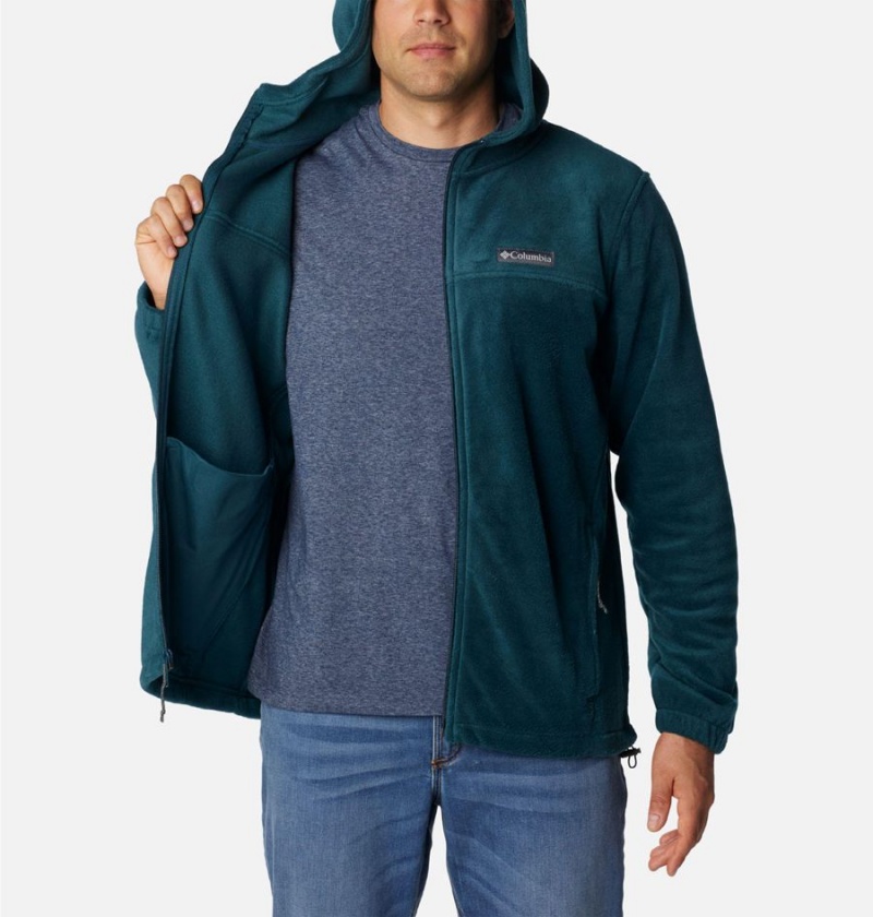 Green Columbia Steens Mountain Full Zip Hoodie Men's Fleece Jacket | 98465NBCI