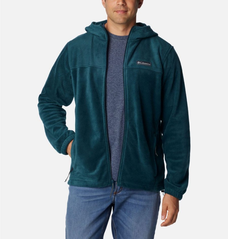 Green Columbia Steens Mountain Full Zip Hoodie Men's Fleece Jacket | 98465NBCI