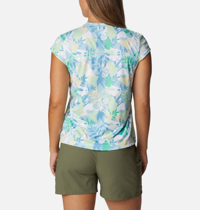 Green Columbia Summerdry Printed Women's T-Shirt | 71352IFXZ