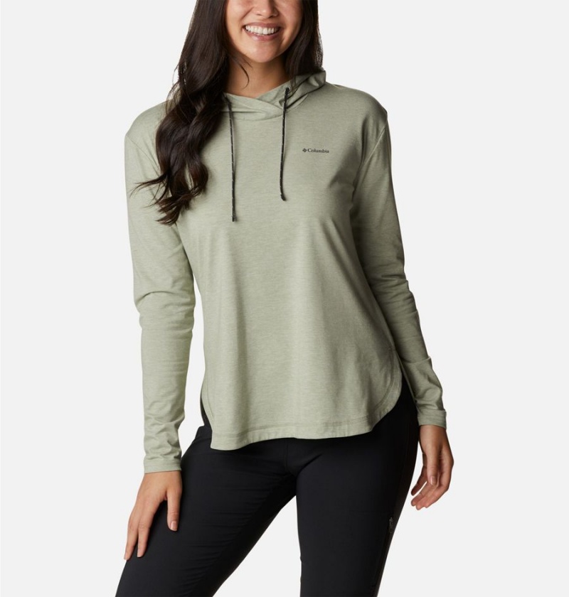 Green Columbia Sun Trek Pullover Women's Hoodie | 56089FHVA