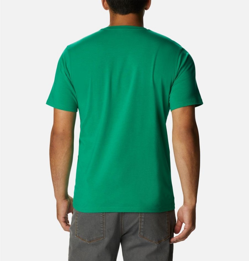 Green Columbia Sun Trek Short Sleeve Men's T-Shirt | 30874PNHU