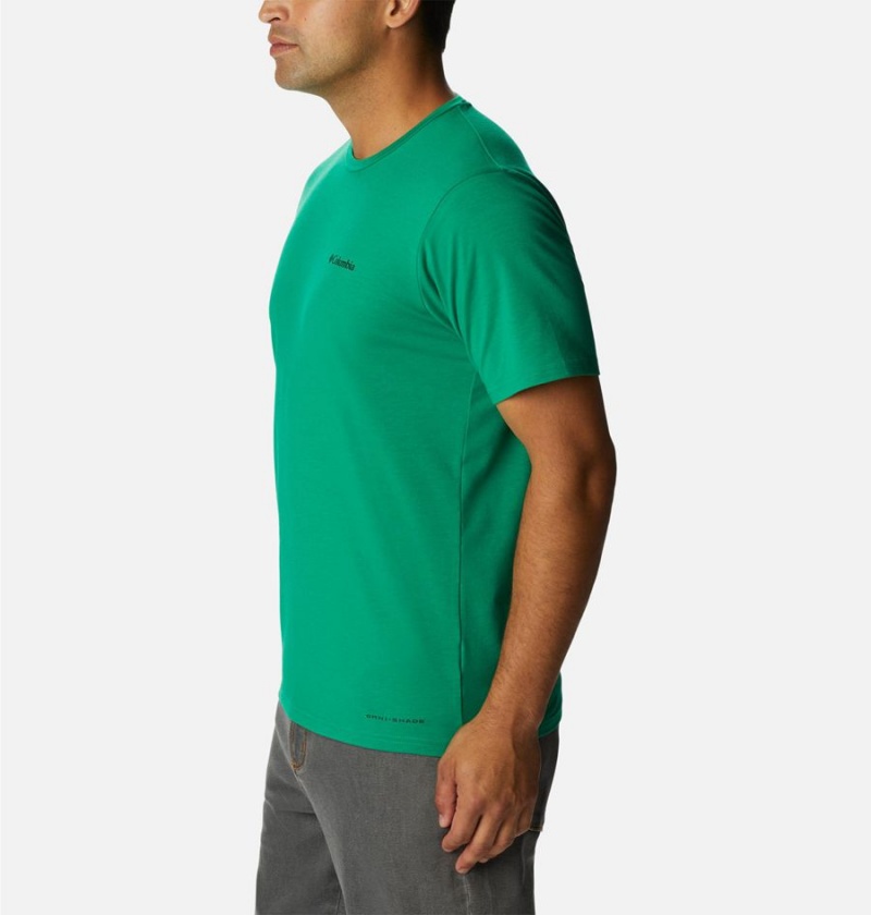 Green Columbia Sun Trek Short Sleeve Men's T-Shirt | 30874PNHU