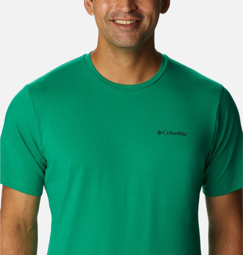 Green Columbia Sun Trek Short Sleeve Men's T-Shirt | 30874PNHU