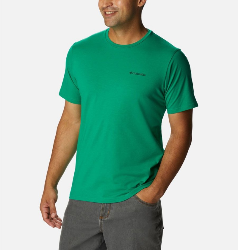 Green Columbia Sun Trek Short Sleeve Men's T-Shirt | 30874PNHU