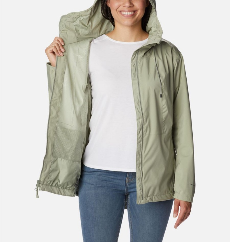 Green Columbia Sunrise Ridge Women's Rain Jacket | 75429MYXB