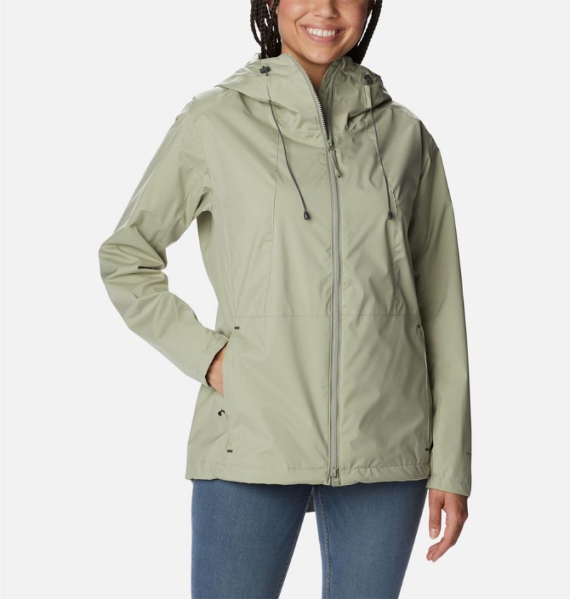 Green Columbia Sunrise Ridge Women\'s Rain Jacket | 75429MYXB