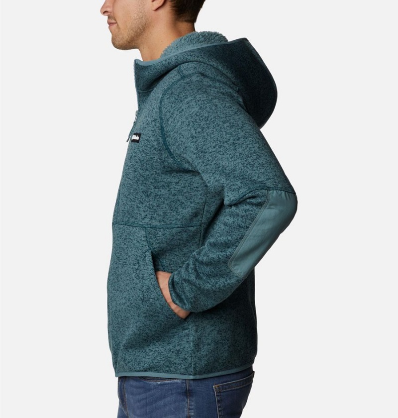 Green Columbia Sweater Weather Full Zip Hoodie Men's Fleece Jacket | 65238HRDL