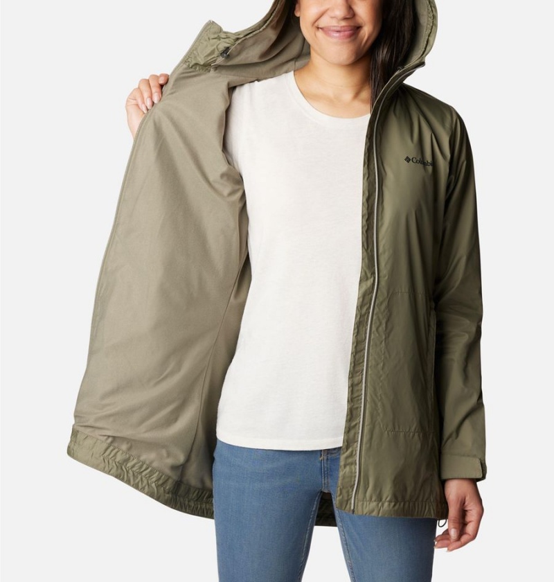 Green Columbia Switchback Lined Long Women's Rain Jacket | 79564NYOF