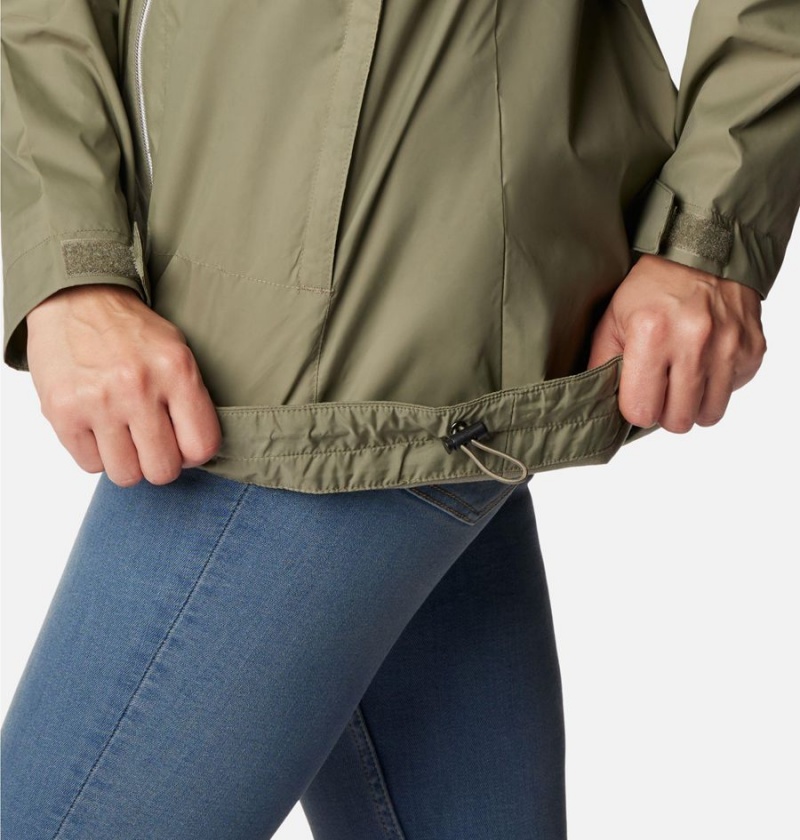 Green Columbia Switchback Lined Long Women's Rain Jacket | 79564NYOF