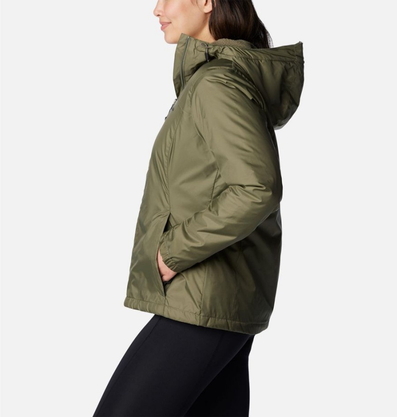 Green Columbia Switchback Sherpa Lined Women's Rain Jacket | 43028XTLM