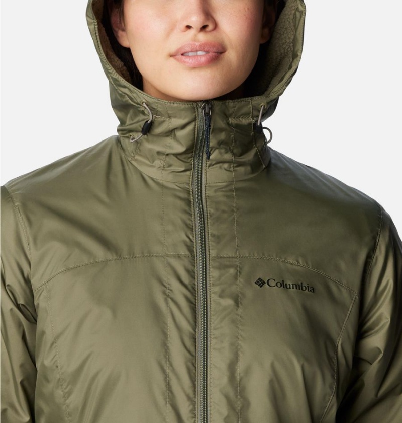 Green Columbia Switchback Sherpa Lined Women's Rain Jacket | 43028XTLM