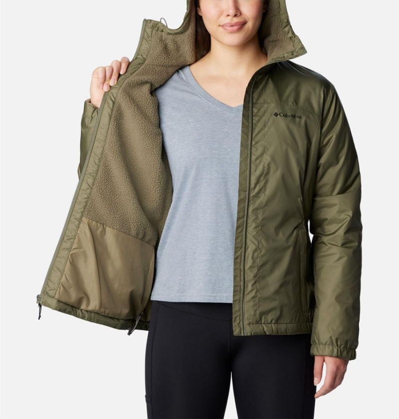 Green Columbia Switchback Sherpa Lined Women's Rain Jacket | 43028XTLM