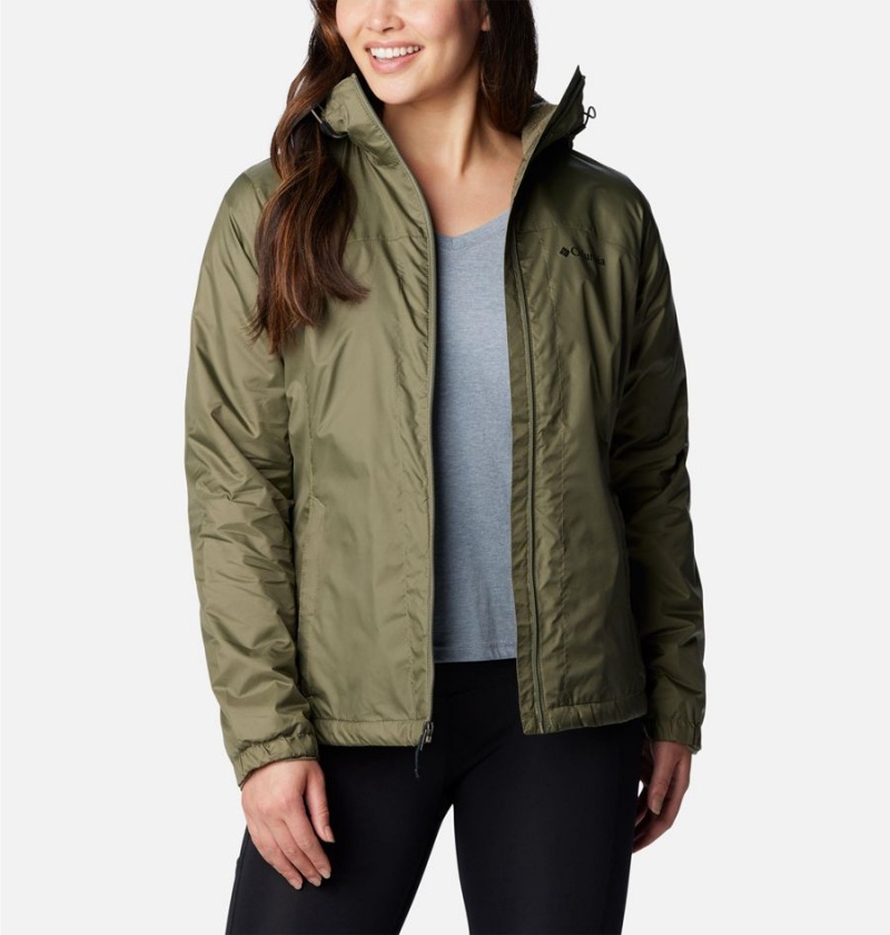 Green Columbia Switchback Sherpa Lined Women's Rain Jacket | 43028XTLM