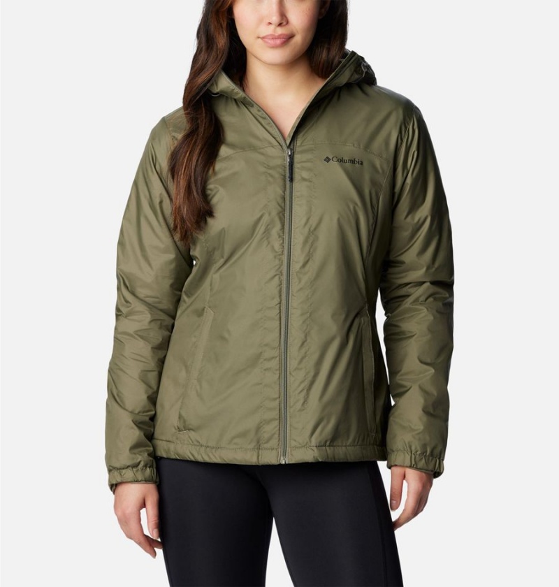 Green Columbia Switchback Sherpa Lined Women\'s Rain Jacket | 43028XTLM