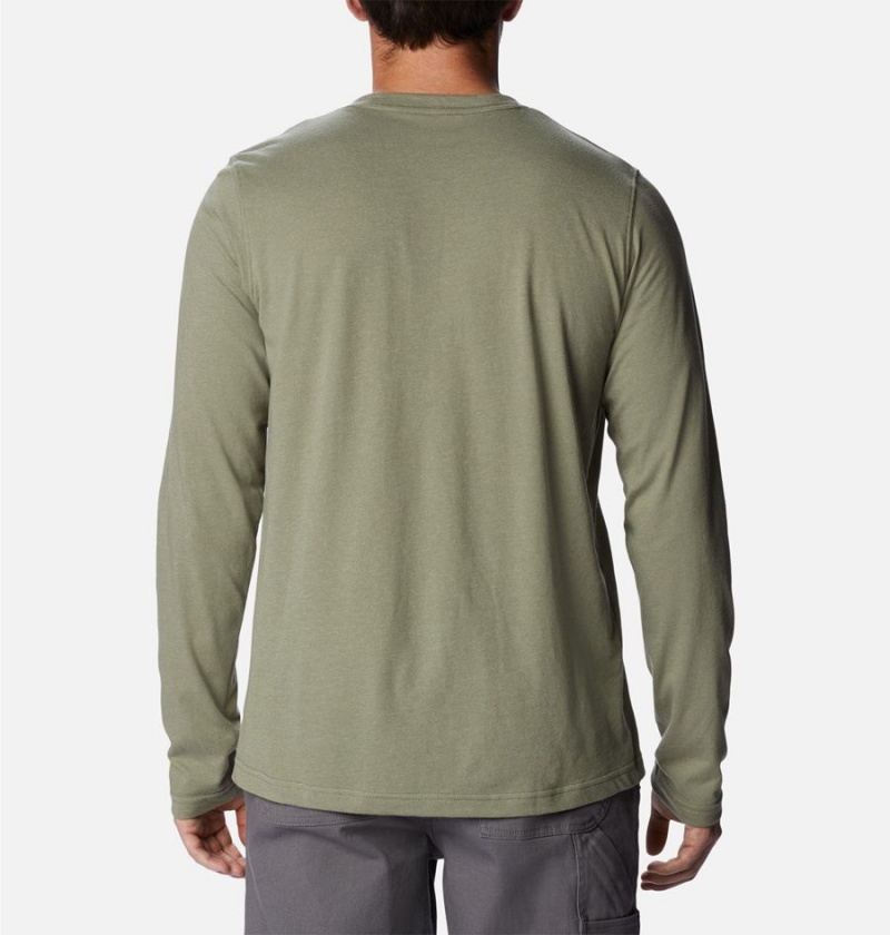 Green Columbia Thistletown Hills Henley Men's T-Shirt | 17593BXDL