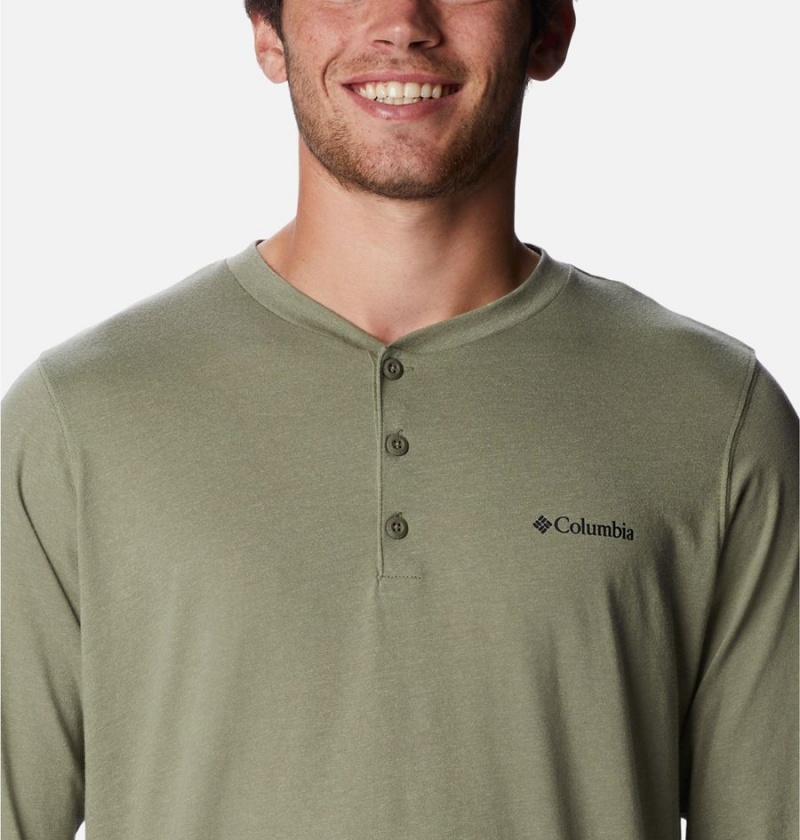 Green Columbia Thistletown Hills Henley Men's T-Shirt | 17593BXDL