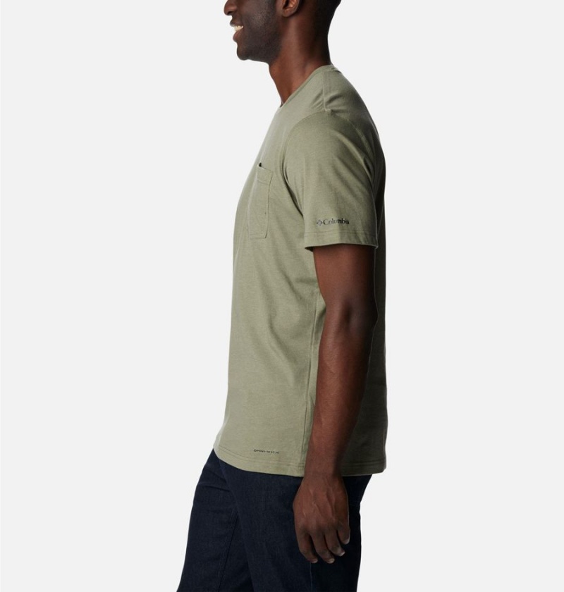 Green Columbia Thistletown Hills Pocket Men's T-Shirt | 97218IDZX