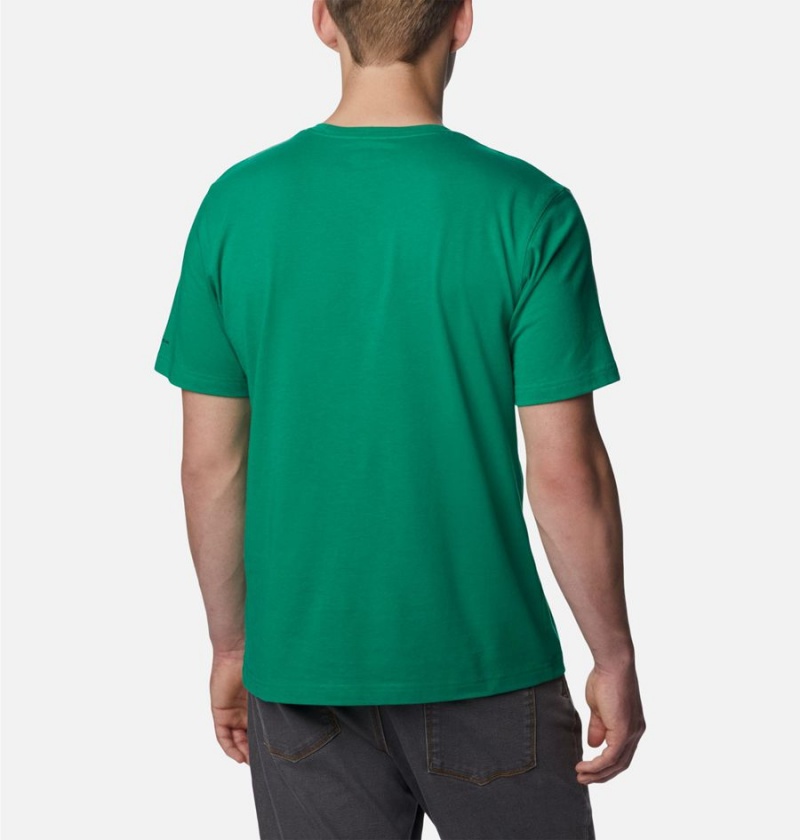 Green Columbia Thistletown Hills Short Sleeve Men's T-Shirt | 98157FXTR