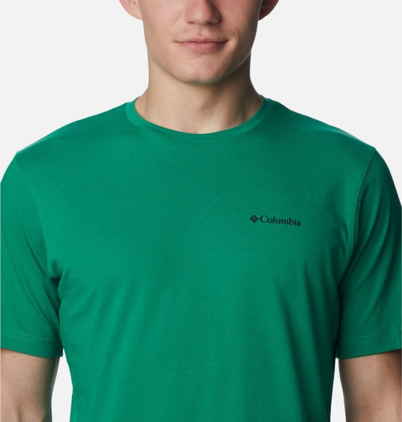 Green Columbia Thistletown Hills Short Sleeve Men's T-Shirt | 98157FXTR