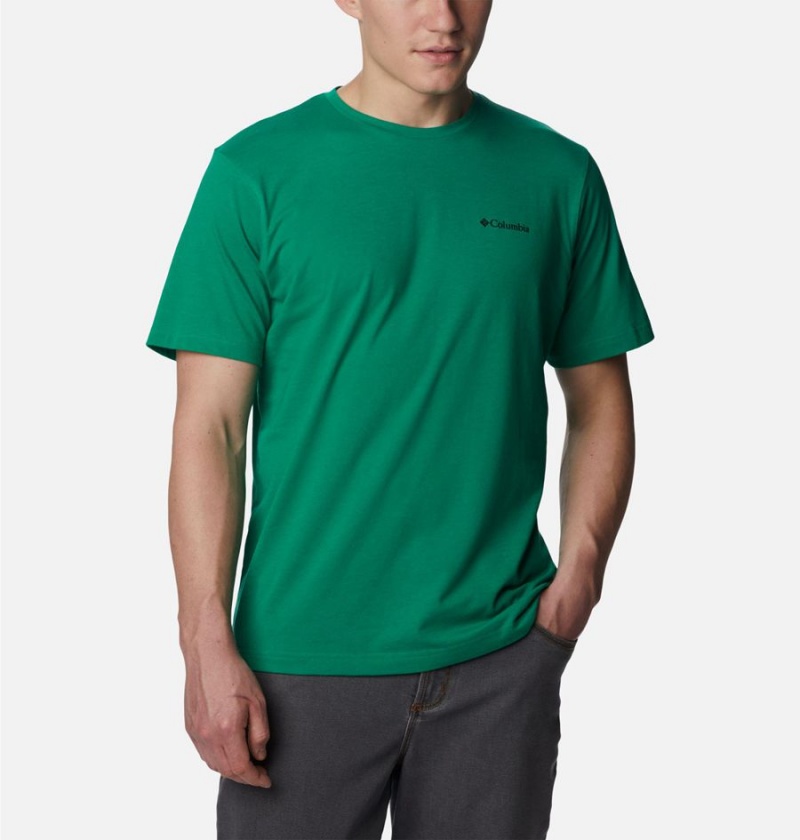 Green Columbia Thistletown Hills Short Sleeve Men's T-Shirt | 98157FXTR