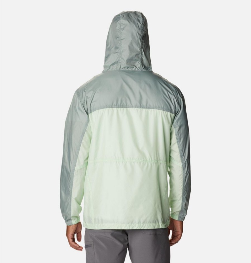 Green Columbia Trail Traveler Men's Windbreaker | 94037YEBS