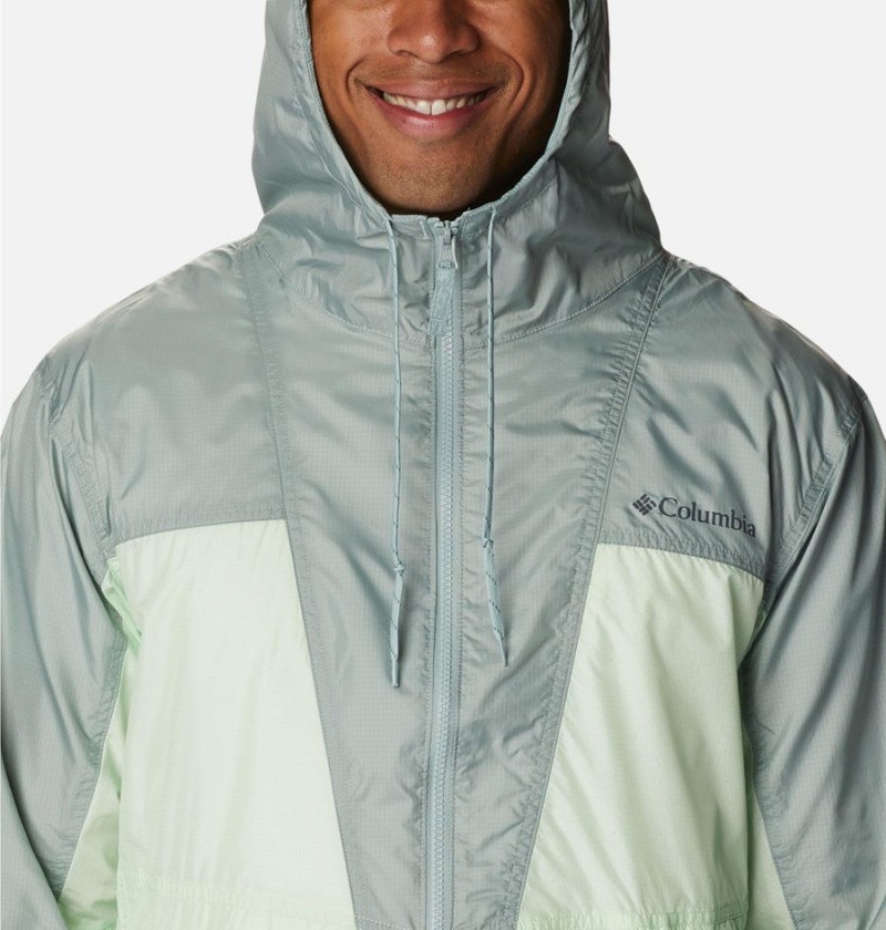 Green Columbia Trail Traveler Men's Windbreaker | 94037YEBS