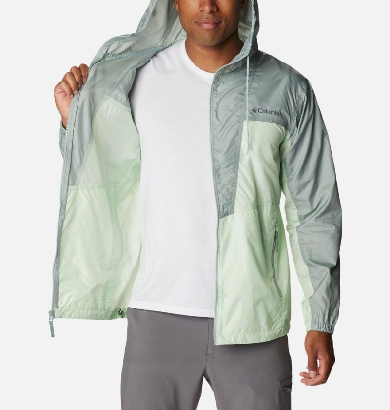 Green Columbia Trail Traveler Men's Windbreaker | 94037YEBS