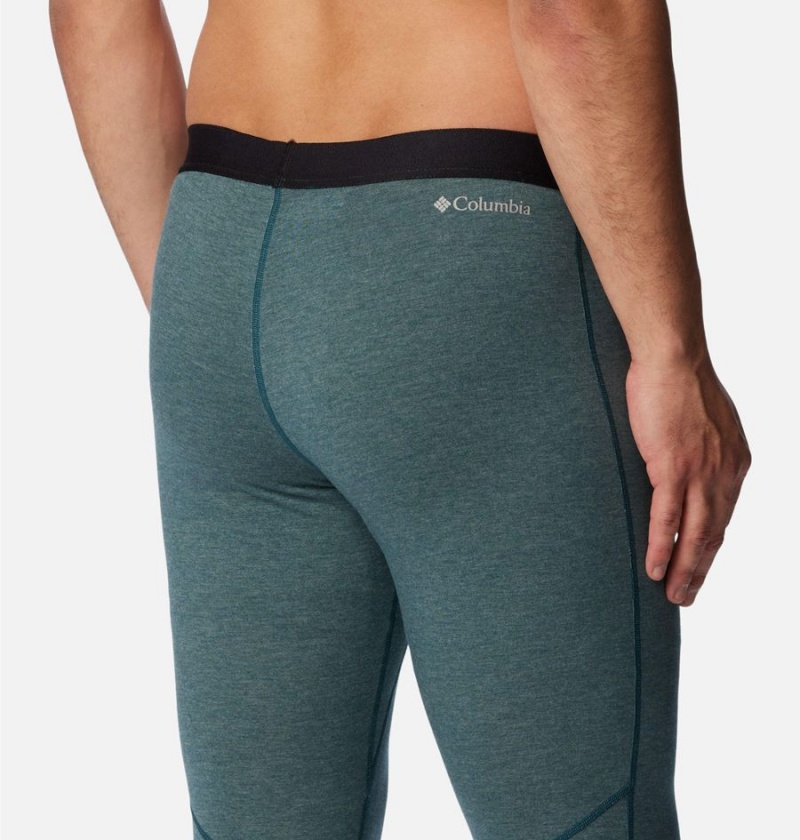 Green Columbia Tunnel Springs Wool Baselayer Tights Men's Pants | 75249DJUR