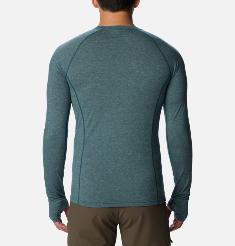 Green Columbia Tunnel Springs Wool Crew Baselayer Men's T-Shirt | 98540ZLXG