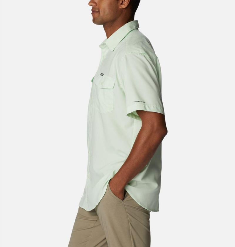 Green Columbia Utilizer II Solid Short Sleeve Men's Shirt | 38465KWJT