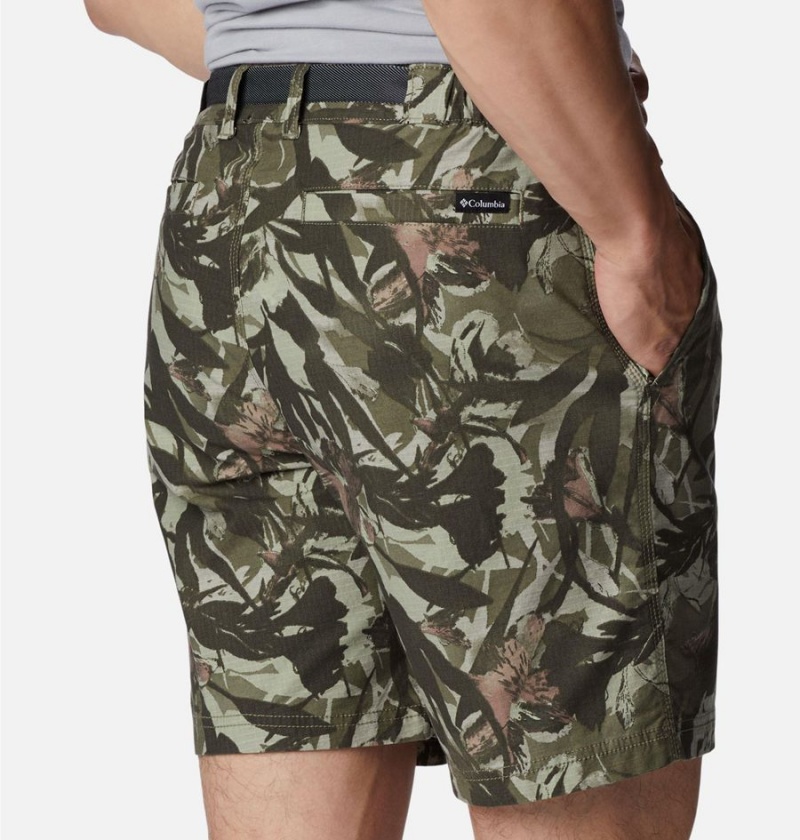 Green Columbia Wallowa Belted Men's Shorts | 45801COIP